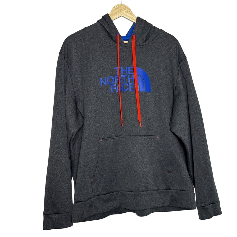 The North Face‎ Men's XL Charcoal Gray Hoodie Pullover Logo Drawstring Pocket